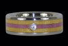 Diamond Titanium Ring with Pink Sugilite - Hawaii Titanium Rings
 - 1