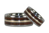 Wood and Gold Titanium Ring Bands - Hawaii Titanium Rings
 - 2