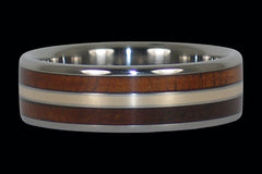 Koa and Gold Titanium Ring - Hawaii Titanium Rings
