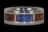 Black Opal Ring with Rose Gold and Amboyna Wood - Hawaii Titanium Rings
 - 2