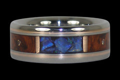 Black Opal Diamond Titanium Rings - Hawaii Titanium Rings
 - 1