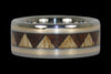 Gold Inlay Tribal Wood Titanium Rings - Hawaii Titanium Rings
 - 3