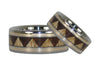Gold Inlay Tribal Wood Titanium Rings - Hawaii Titanium Rings
 - 2