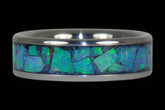 Green Opal Titanium Ring - Hawaii Titanium Rings
 - 1