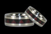 Tribal Titanium Ring Set with Silver Inlays - Hawaii Titanium Rings
 - 1