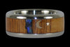 Gold Star Titanium Wood Ring with Blue Opal - Hawaii Titanium Rings
