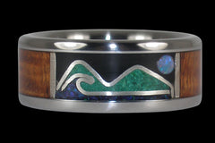 Hawaiian Ocean and Mountain Opal Ring - Hawaii Titanium Rings
 - 1