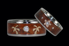 Hawaiian Island Prince and Princess Diamond Ring Set from Hawaii Titanium Rings®