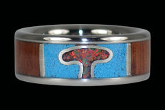 Mushroom Ring with Opal and Turquoise - Hawaii Titanium Rings
