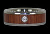 Fire Koa Diamond Titanium Rings - Hawaii Titanium Rings
 - 3