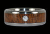 Diamond Titanium Wedding Band with Curly Koa - Hawaii Titanium Rings
 - 3