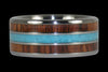 Blue Sleeping Beauty Turquoise and Kingwood Titanium Ring - Hawaii Titanium Rings
 - 1