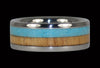 Titanium Ring with Sleeping Beauty Turquoise and Koa Wood - Hawaii Titanium Rings
 - 1