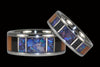 Black Opal Ring with Koa and Blackwood - Hawaii Titanium Rings
 - 3