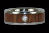 Fire Koa Diamond Titanium Rings - Hawaii Titanium Rings
 - 2