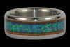 Green Natural Opal and Hawaiian Koa Wood Titanium Ring - LR WSSWTK - Handcrafted in Hawaii | Hawaii Titanium Rings®