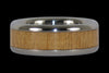 Curly Hawaiian Koa Wood Titanium Ring Band with White Coral - Hawaii Titanium Rings
 - 4