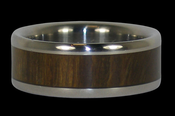 Lignum Vitae Wood Titanium Ring Band
