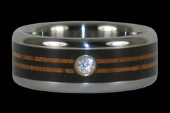 Diamond Titanium Rings with Longboard Design - Hawaii Titanium Rings
