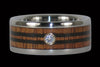 Diamond Titanium Ring with Longboard Design - Hawaii Titanium Rings
 - 2