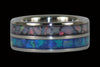Blue and Red Opal Inlay Titanium Ring - Hawaii Titanium Rings
 - 1