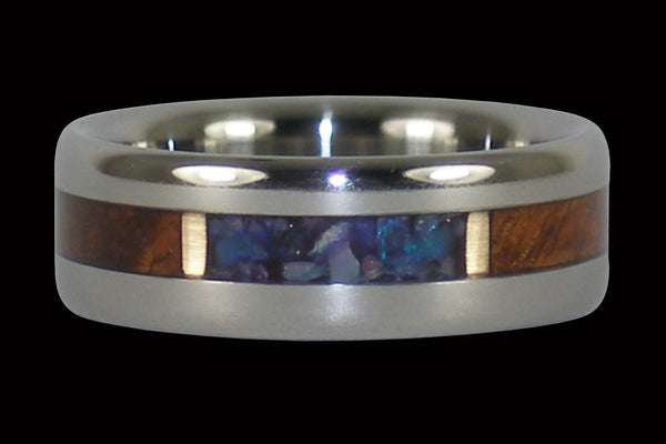 Opal Titanium Ring Band