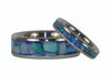 Blue Australian Titanium Ring Set - Hawaii Titanium Rings
 - 4