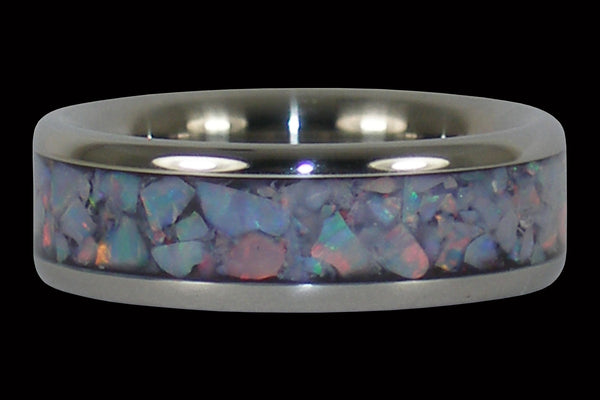 Red Opal Titanium Ring