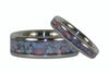 Red Australian Opal Titanium Ring Bands - Hawaii Titanium Rings
 - 4
