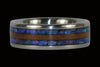 Black Opal and Koa Wood Titanium Ring - Hawaii Titanium Rings
