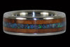Titanium Ring with Black Opal and Koa Wood Inlays - Hawaii Titanium Rings
 - 1