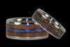 Australian Opal and Hawaiian Koa Titanium Ring Set - Hawaii Titanium Rings
 - 1