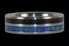 Blue Australian Opal and Koa Titanium Rings - Hawaii Titanium Rings
 - 6