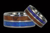 Australian Blue Opal and Hawaiian Koa Titanium Rings - Hawaii Titanium Rings
 - 2