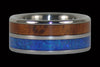 Blue Australian Opal and Koa Titanium Rings - Hawaii Titanium Rings
 - 3