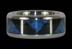 Opal Titanium Rings with Drum Design - Hawaii Titanium Rings
 - 1