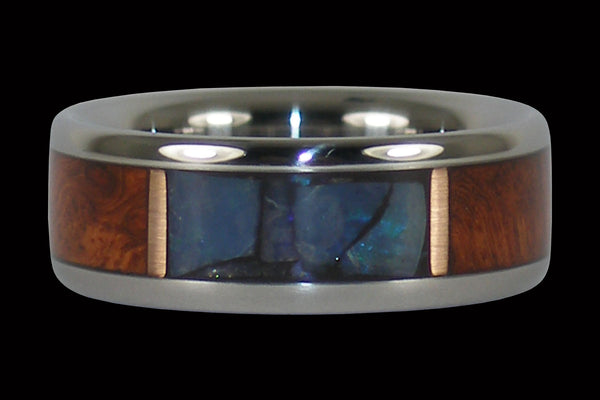 Australian Opal and Amboina Hawaii Titanium Ring®