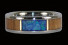 Opal and Fire Koa Wood Titanium Ring Set - Hawaii Titanium Rings
 - 2