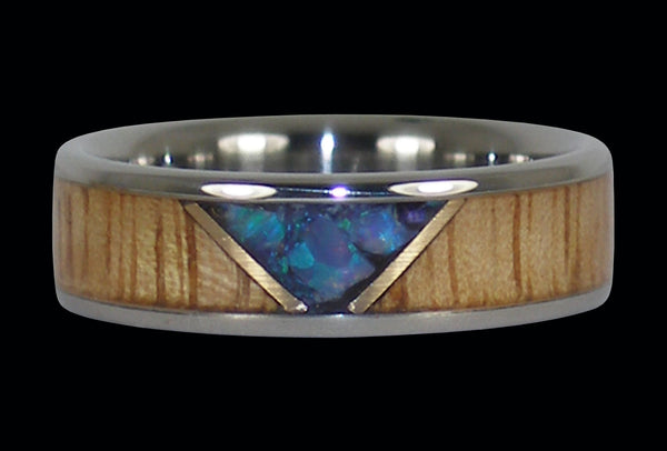 Opal and Mango Titanium Rings