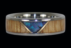 Opal and Mango Titanium Rings - Hawaii Titanium Rings
 - 1