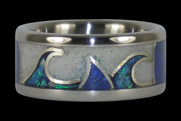 Shark Fin Gemstone Hawaii Titanium Ring® Band