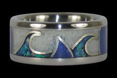 Shark Fin Gemstone Titanium Ring Band - Hawaii Titanium Rings
 - 1