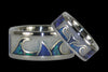 Shark Fin Gemstone Titanium Ring Band - Hawaii Titanium Rings
 - 2