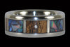 Titanium Ring with Opal and Diamonds - Hawaii Titanium Rings
 - 1