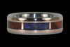 Black Opal Ring with Rose Gold and Amboyna Wood - Hawaii Titanium Rings
 - 1