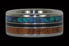 Green Opal and Black Jet Titanium Rings - Hawaii Titanium Rings
 - 1