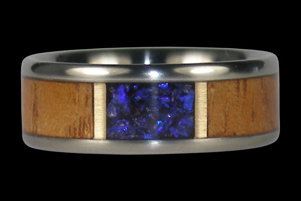 Black Opal and Light Koa Hawaii Titanium Ring®