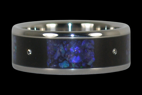 Black Opal Diamond Hawaii Titanium Ring®
