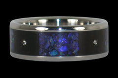 Black Opal Titanium Diamond Ring - Hawaii Titanium Rings
 - 1