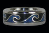 Blue Opal and Black Onyx Titanium Surf Ring - Hawaii Titanium Rings
 - 1